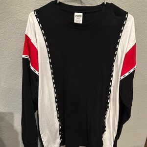 PINK Victoria's Secret Black and Red Long Sleeve Top